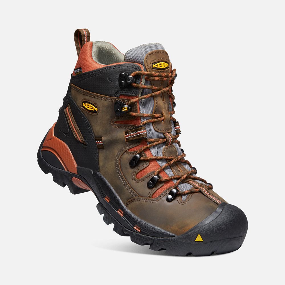 Botte de Travail Keen Homme Marron | Pittsburgh 6\" (Soft Toe) | MQKSV-7953